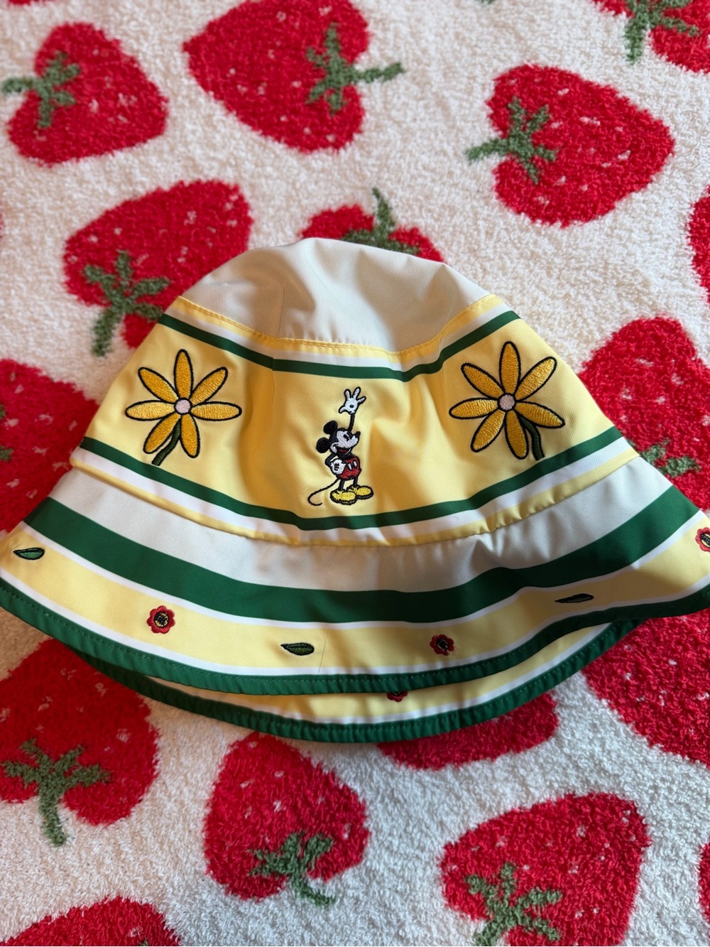 Disney Yellow & Green Floral Mickey Mouse Bucket Hat